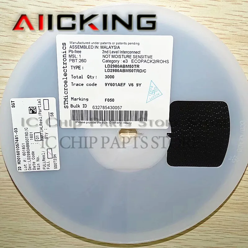 LD2980ABM50TR 10 قطعة/السلع ، SOT-23-5 علامة: F050 LDO منظم Pos 5 فولت 0.05A 5 دبوس SOT-23 T/R ، الأصلي في الأوراق المالية