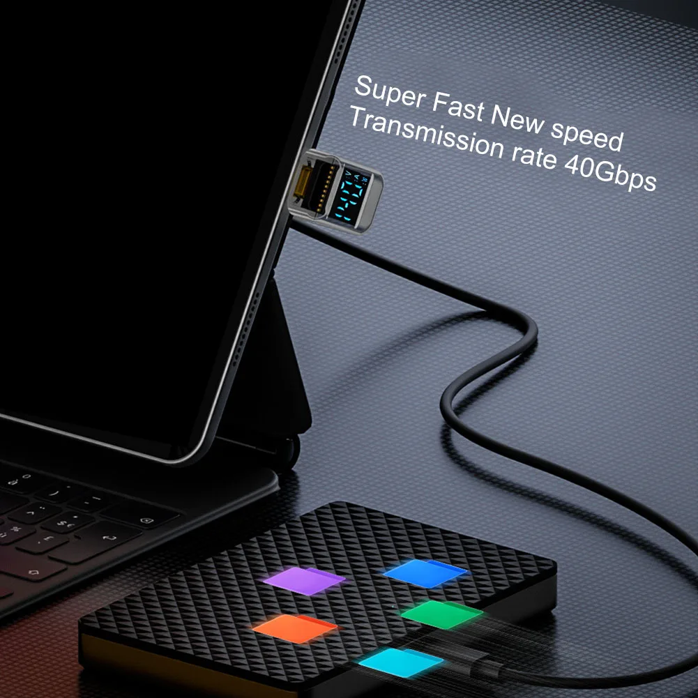 1pc 140W 40Gbps Fast Charging Converters 180° Male To Type C Female Data Adapter 8K Support High-speed Phone Connectors