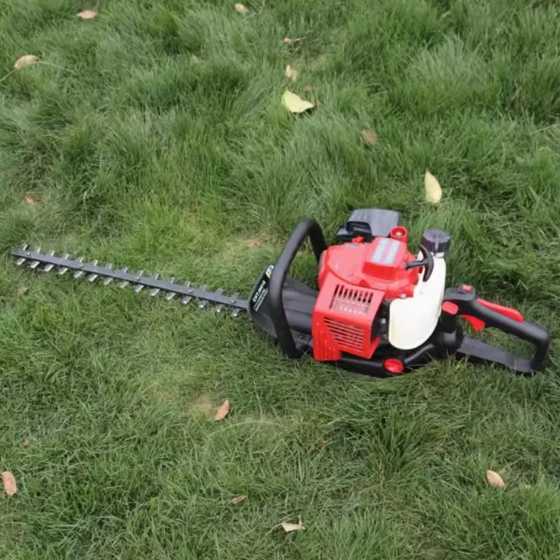 Two stroke dual blade gasoline hedge trimmer, tea garden trimmer, tea tree trimmer, tea cutting machine