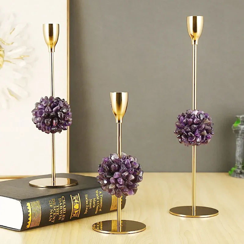 European Style Crystal Candle Holder Elegant Home Decor Ornament Romantic Dinner Table Centerpiece Handicraft Light Stand