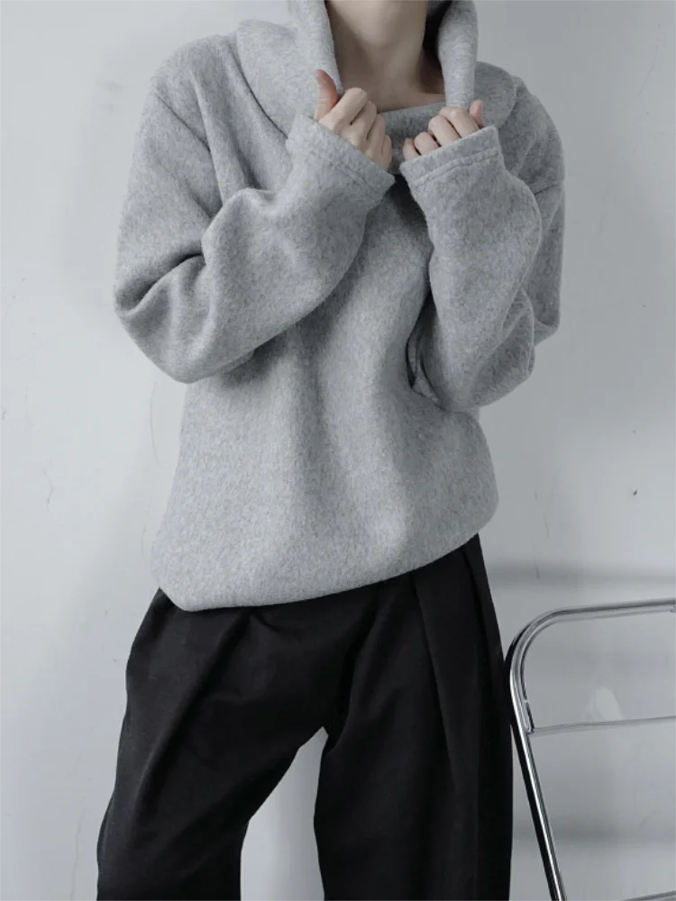 

Men Autumn Winter New Sunshine Youth Fashion Casual Pure Color High Collar Large Size Jumper