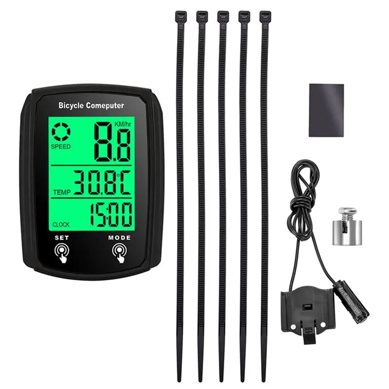 NEW HOT In Stock-Automatic Wake-Up Bike Computer And Bicycle Odometer Wired Bicycle Speedometer MPH KM/H Cycling Speed Tracker D