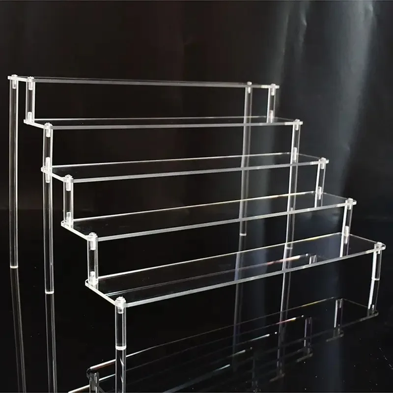 Home Multi Layer Ladder Storage Rack Handmade Blind Box Doll Display Rack Cosmetics Wallet Jewelry Trapezoidal Display Rack