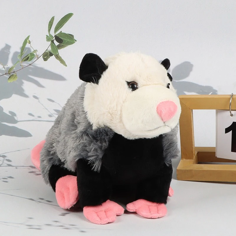 Delizioso peluche simulato opossum riempito bambola di topo cartone animato decorazione per interni regali speciali per bambini