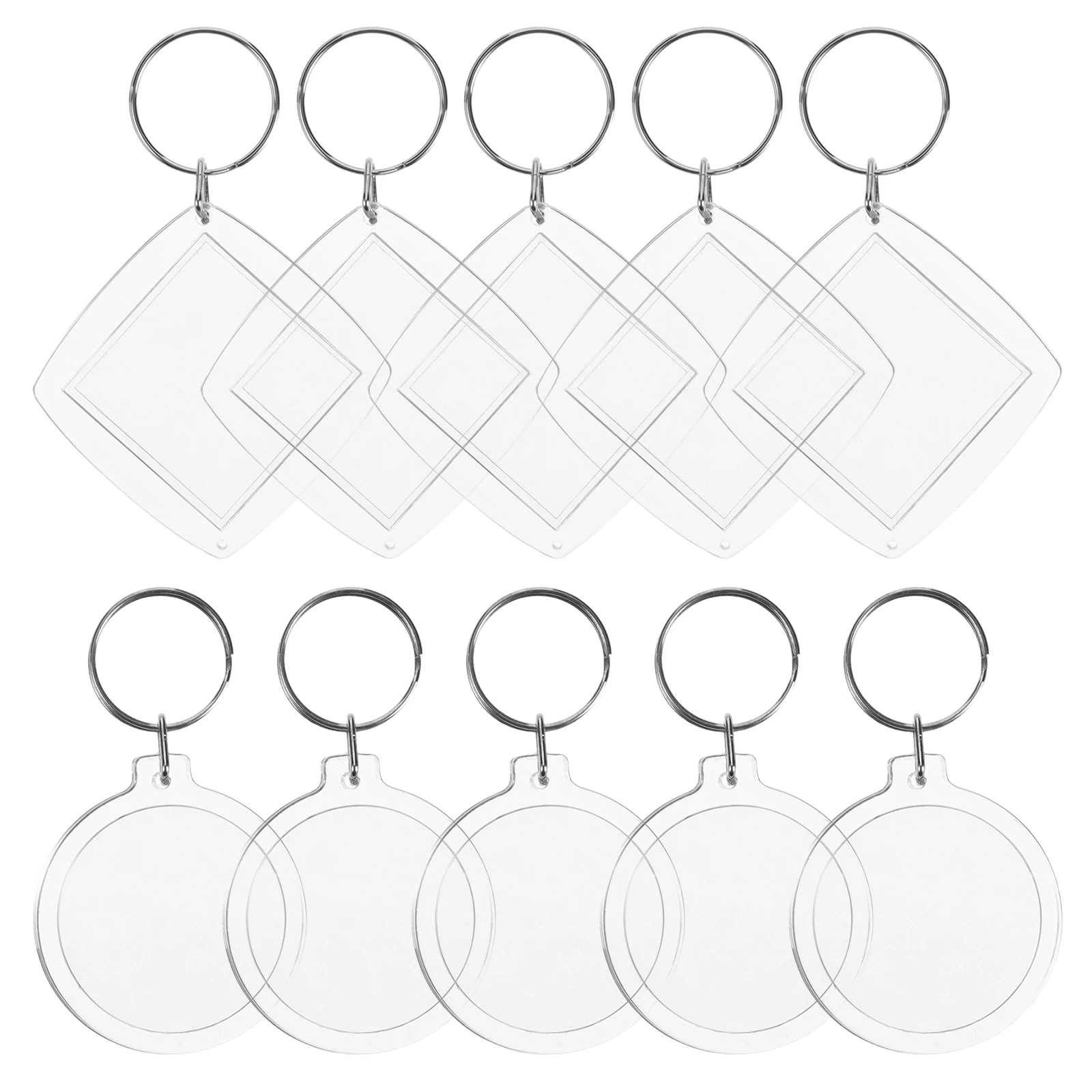 

30 Pcs Transparent Photo Frame Keychains Clear Keyrings Blank Keychains Multifunctional Round Shell Pendant Hanging Accessories