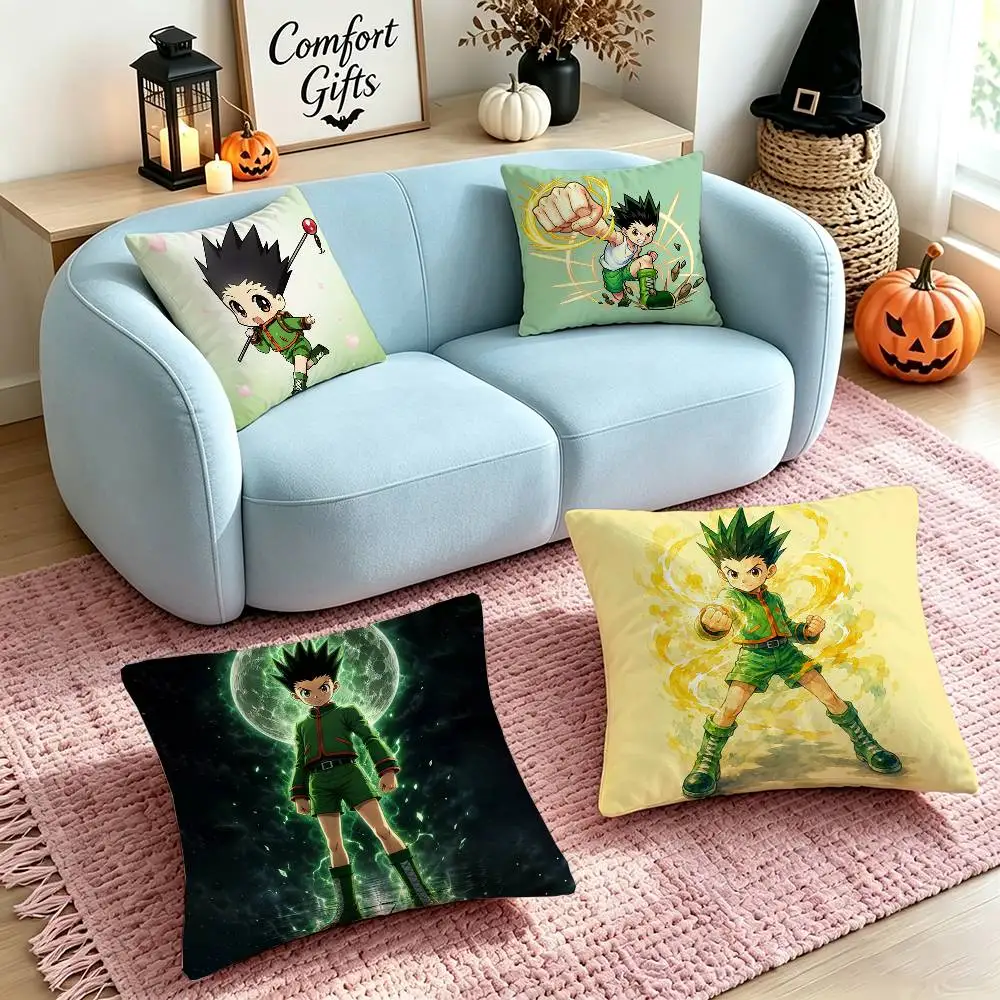Anime Hunter Hunter G-Gon Freecss  Pillow Case Square Double-Sided Sofa Cushion Cover Bedroom Bedside Pillow