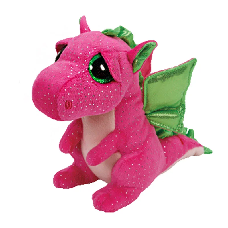 15cm Ty Beanie Animal Plush Doll Color Dinosaur Sequins Dinosaur Series Smooth Soft Plush Toy Birthday Christmas Gift