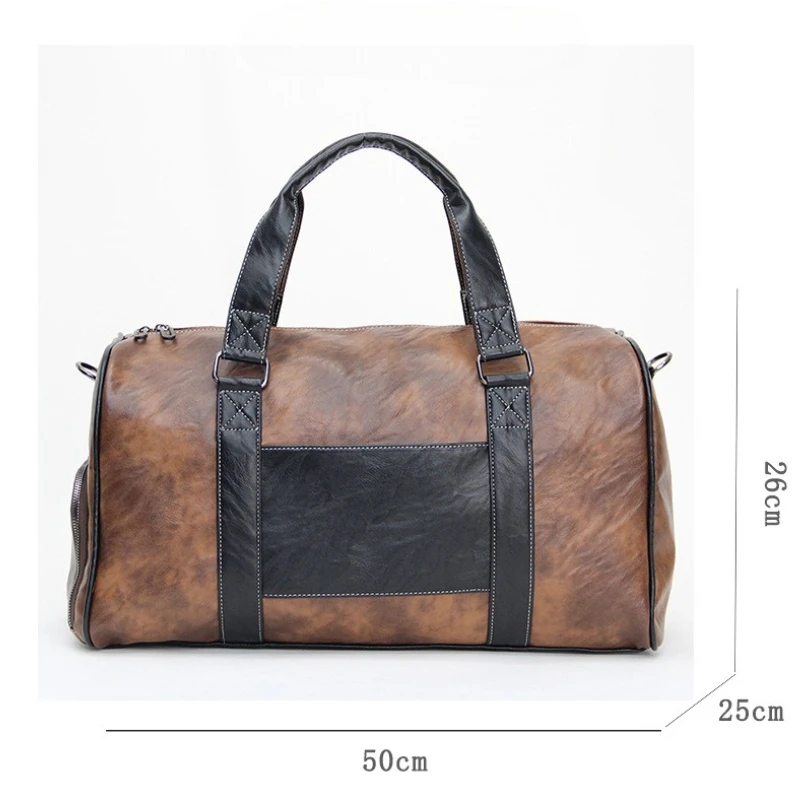 Retro Travel Tote Men Handbags Bag Business Trip Crossbody Bag For Men Wet and Dry Separation Gym Bags with Shoe Compartment
