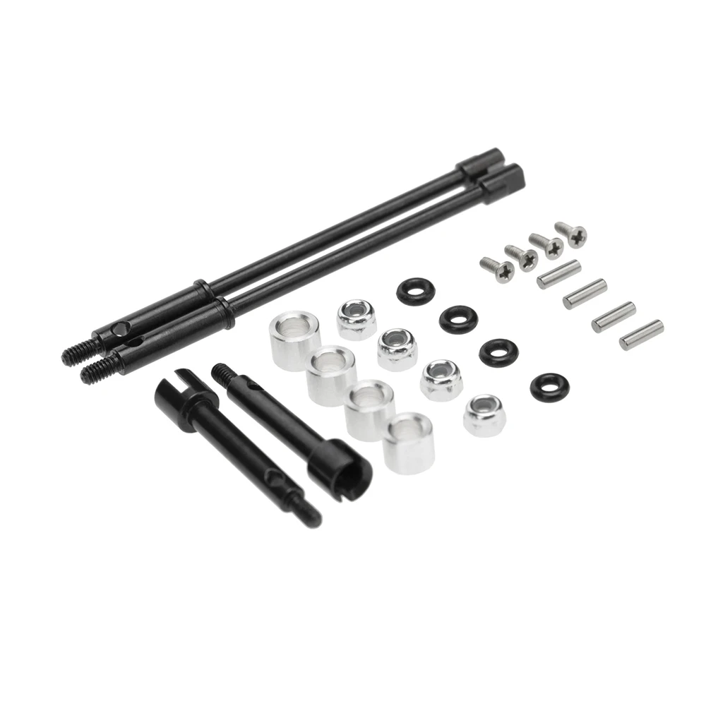 4mm Extended Widened Wheel Axle Kit Front Rear Full Set Modification Parts for Axial SCX24 90081 1/24 Crawler Car