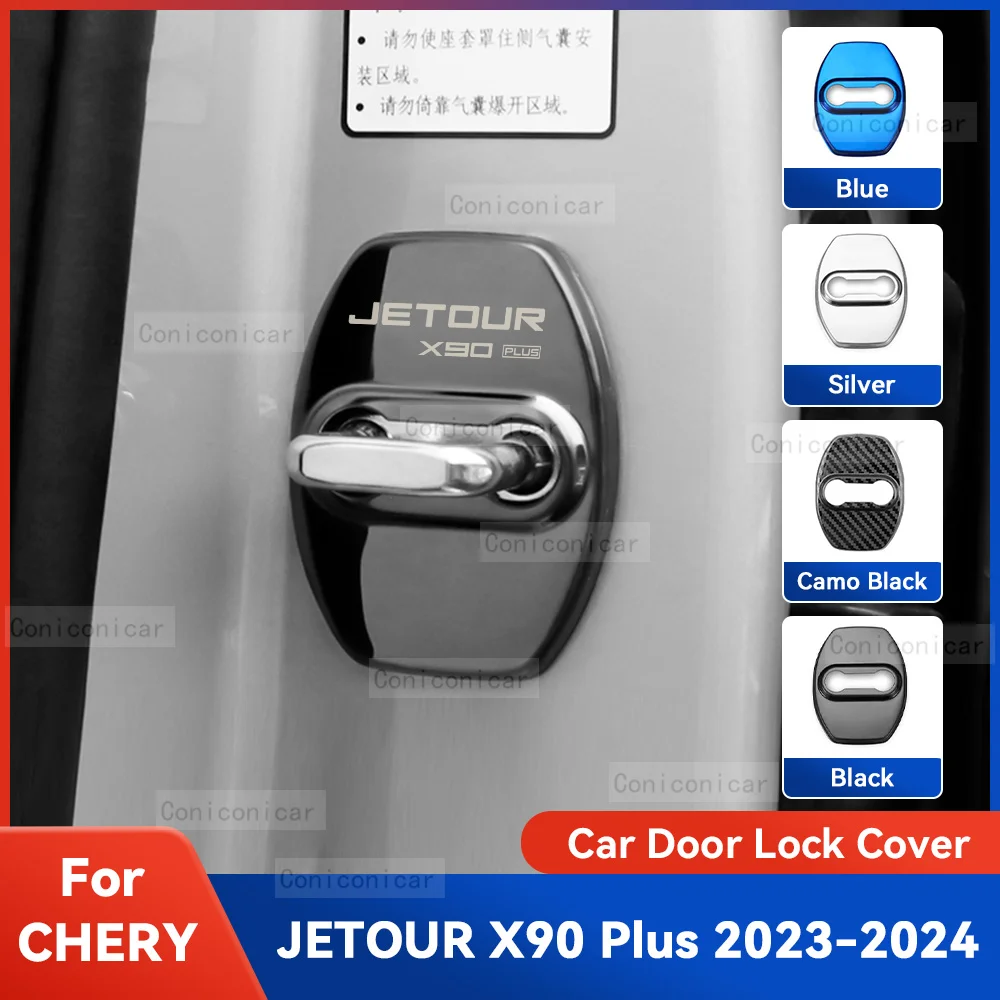 

Auto Car Door Lock Protect Cover Emblems Case Stainless Steel Decoration For CHERY JETOUR X90 Plus 2023 2024 Accessories