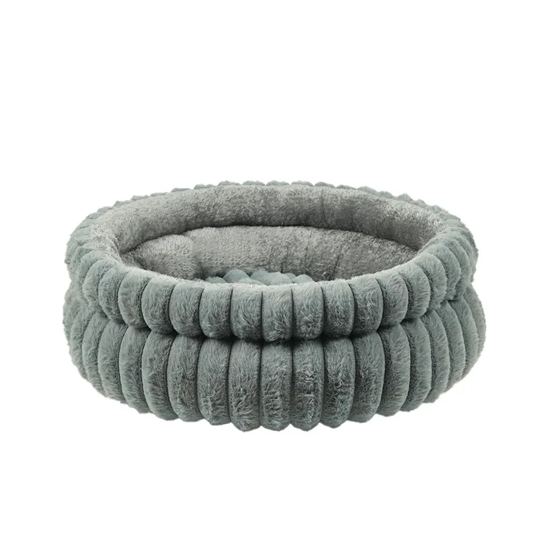 Cama redonda extraíble cálida y resistente para gatos y perros