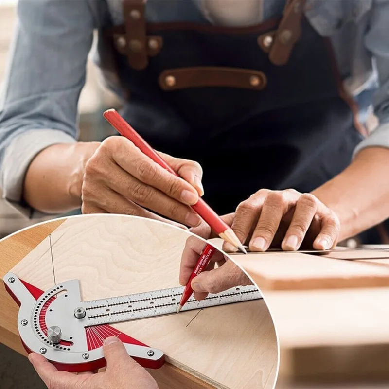 Ultra Precisie Markering Heerser Vierkante T Type Houtbewerking Scriber Meten Houtbewerkers Rand Regel Carpenter Tool