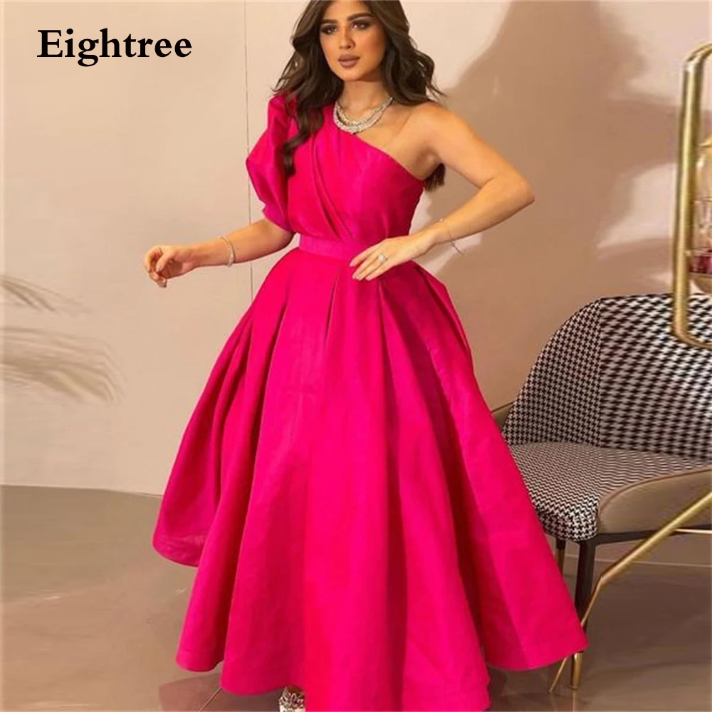 

Eightree Short Evening Dresses 2022 Vestidos De Fiesta One Shoulder Simple Floor Length Arabic Dubai Formal Gowns Evening Gowns