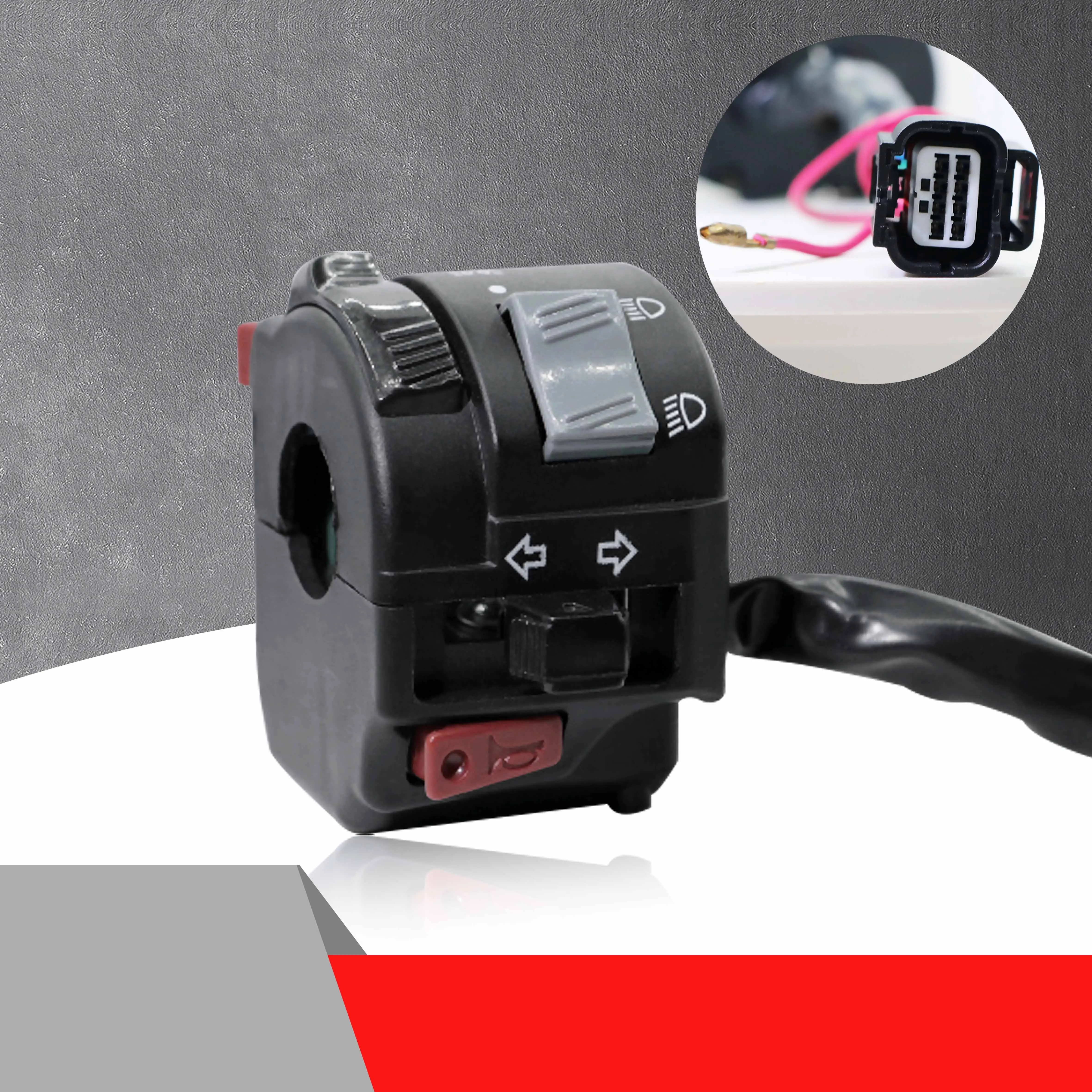 Motorcycle Converter Universal Three-Way Switch (Left/Right), With Waterproof Clip Mini Running Light Switch