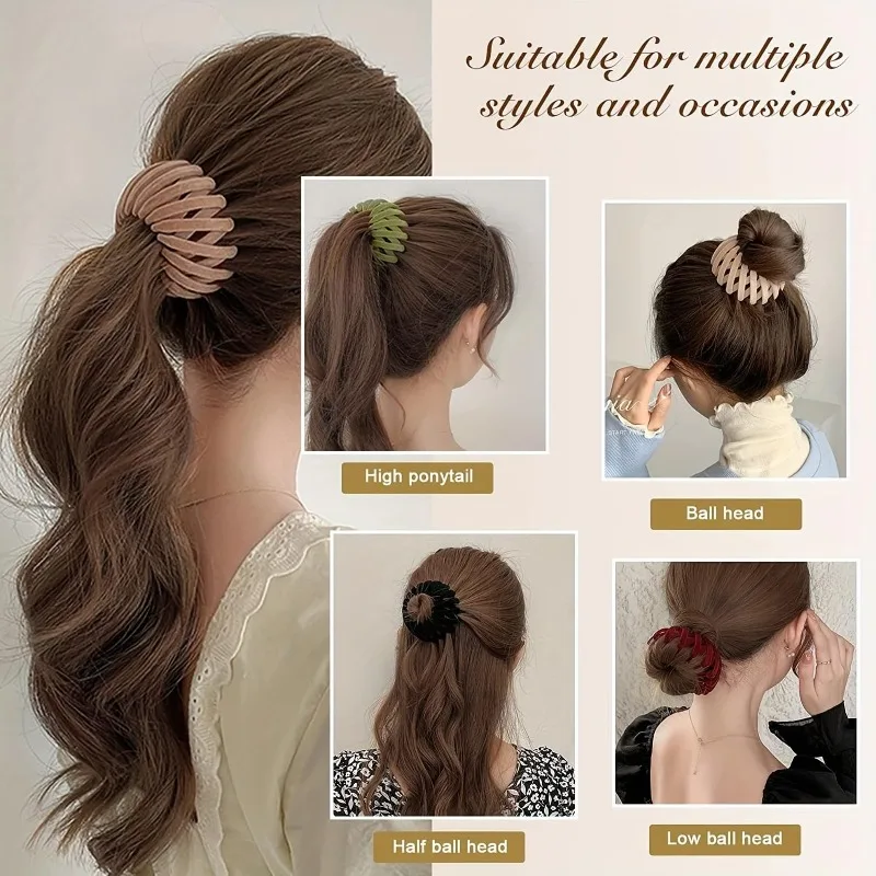 Paquete de 7 pinzas para el pelo con hebilla para niña, accesorios para el cabello, pinzas para el pelo, bandeja para el pelo con forma de Nido de Pájaro esmerilado, pinza para el pelo con moño de flores