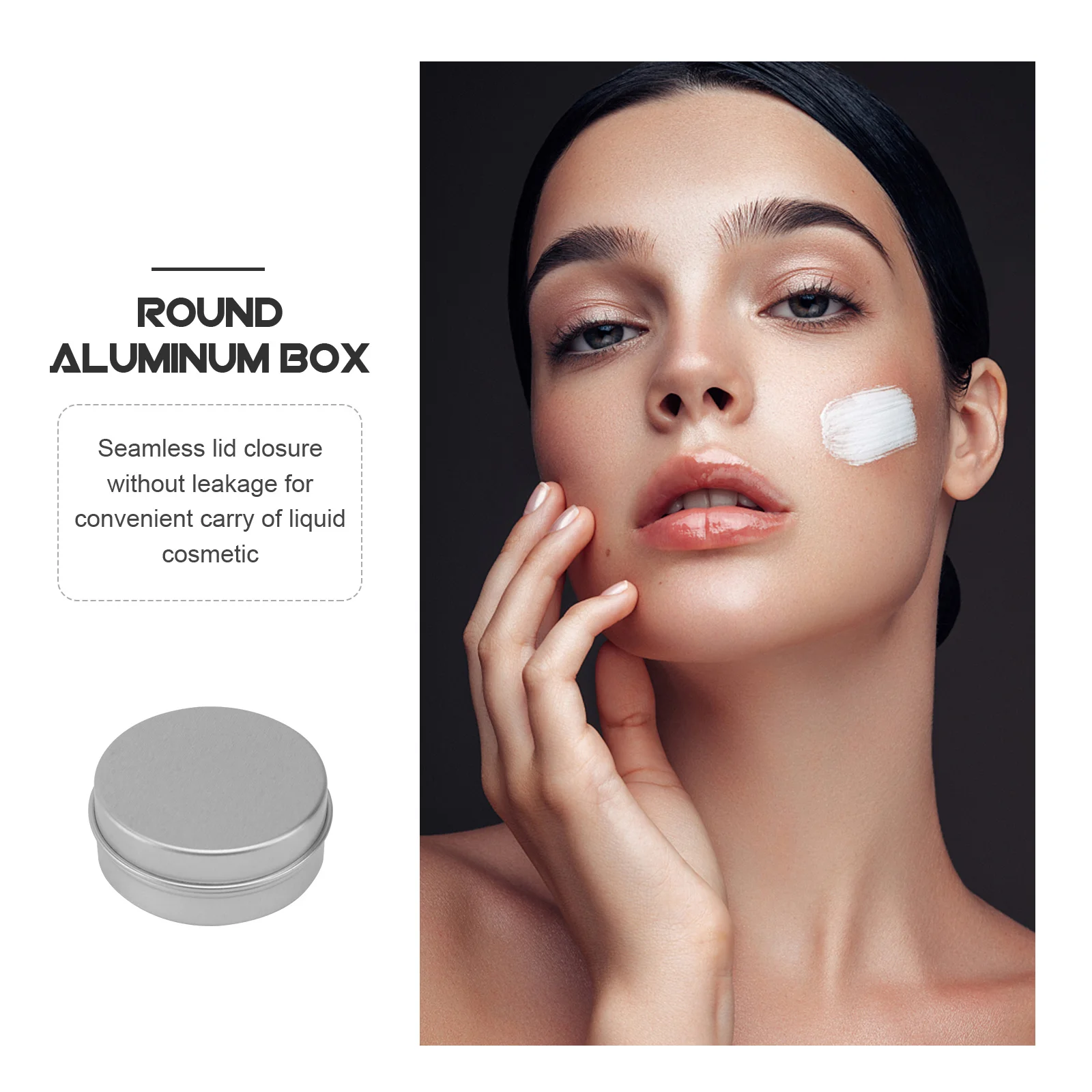 Frasco redondo de aluminio de 15ml, tapa sin costuras, contenedor de crema de viaje portátil, botella de almacenamiento de maquillaje, tarro de viaje