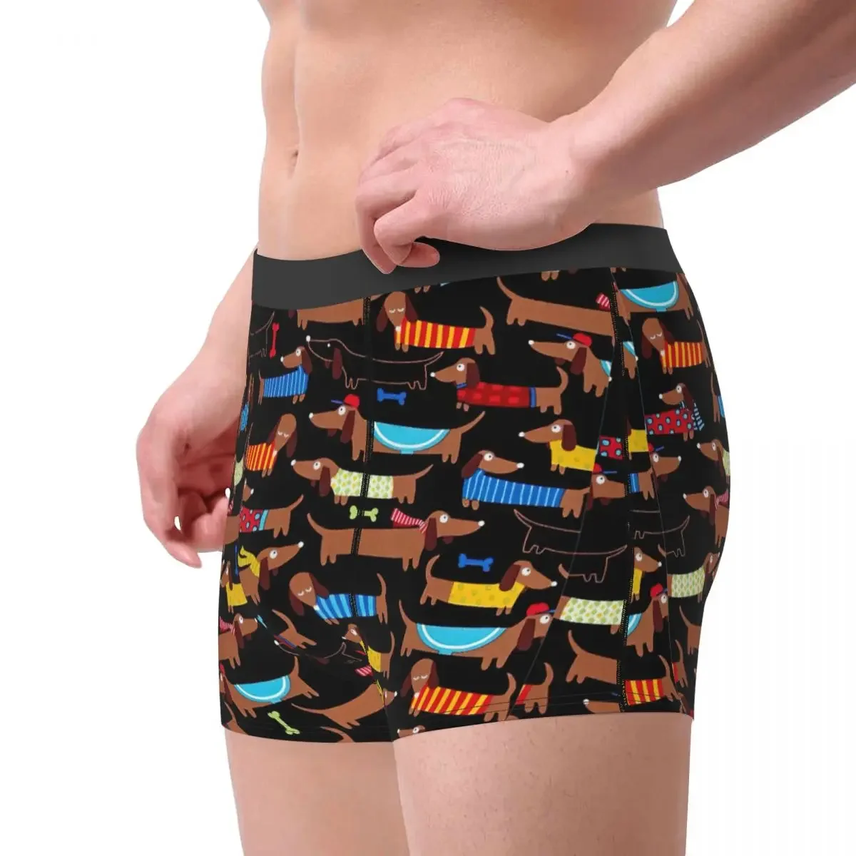 Humor Boxer Retro Dog Dachshund Shorts Panties Men Underwear Animal Cartoon Soft Underpants for Male