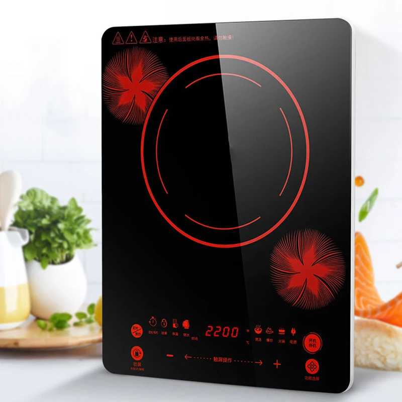 Индукционная плита электромагнитная печь двойная варочная панель электрическая регулируемая температура нержавеющая сталь Магнитная горячая пластина