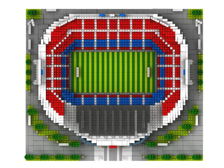 Creative Camp Nou Stadium Micro Diamond Block Spain Barcelona Football Field Model Building Brick Toys Nanobricks Collection