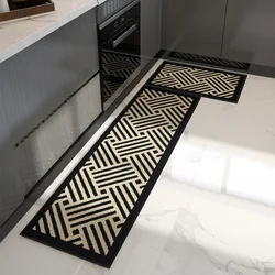 Kitchen floor mat Absorbent greaseproof foot mat household machine washable long carpet soil-resistant, slip-resistant door mat