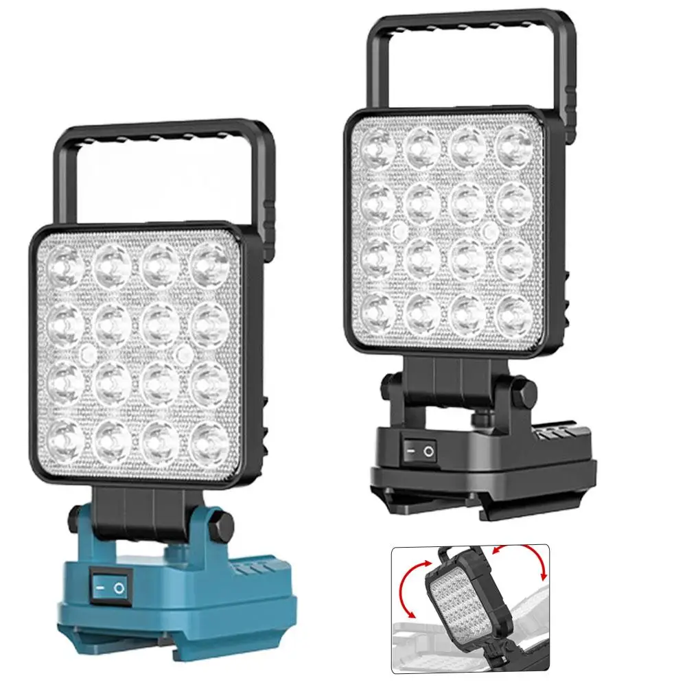 

Cordless LED Work Light Jobsite Light Spotlight Tool For Makita 18v Battery Lamp Flood Light Flashlight(No Battery) R8S6