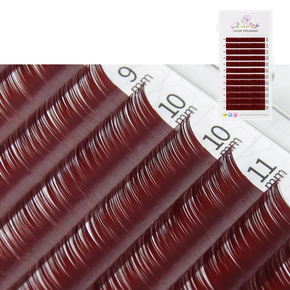 GLAMLASH Colored Individual False Eyelashes Natural Long