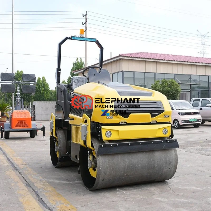 Mini Compactor Road Roller Fully Hydraulic Diesel Road Roller Ride on Double Drum Compactor Road Roller