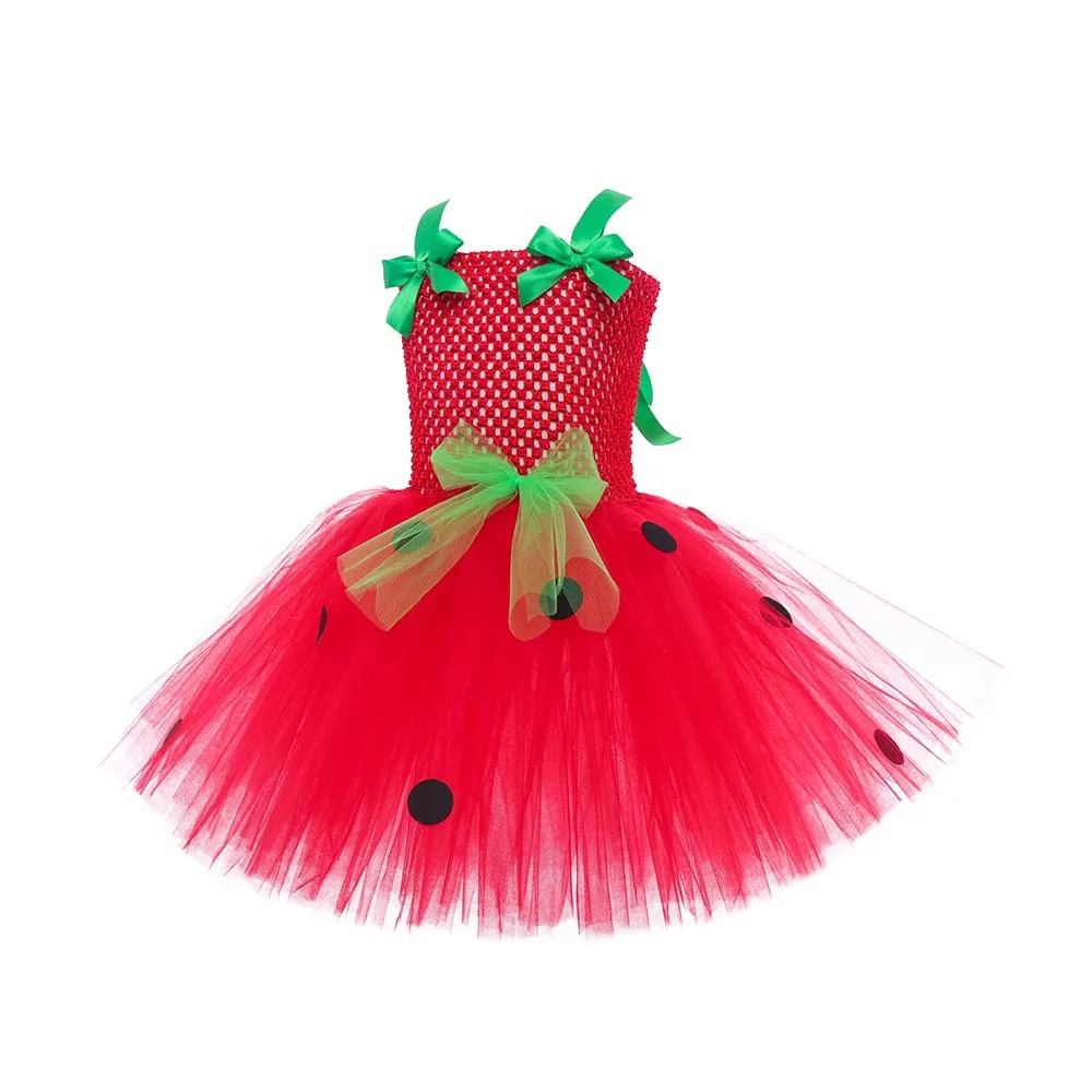 Niedliches Baby-Ballett-Tutu, Erdbeer-Spitzen-Prinzessinnenkleid, Kinder-Geburtstagskostüm, Rollenspiel-Wassermelonen-Weihnachtskleid, Geschenk – Detail 24