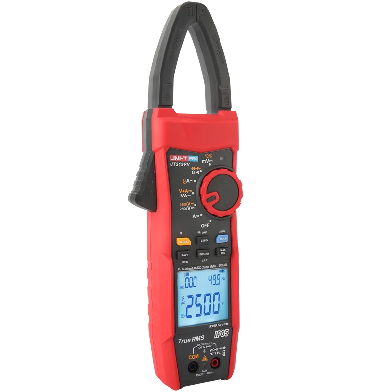 UNI-T UT219PV Clamp Meter AC DC Pliers Ammeter Voltmeter 1000A 1500V 2500V PEAK LPF Measure Digital BLE Multimeter Solar Tester