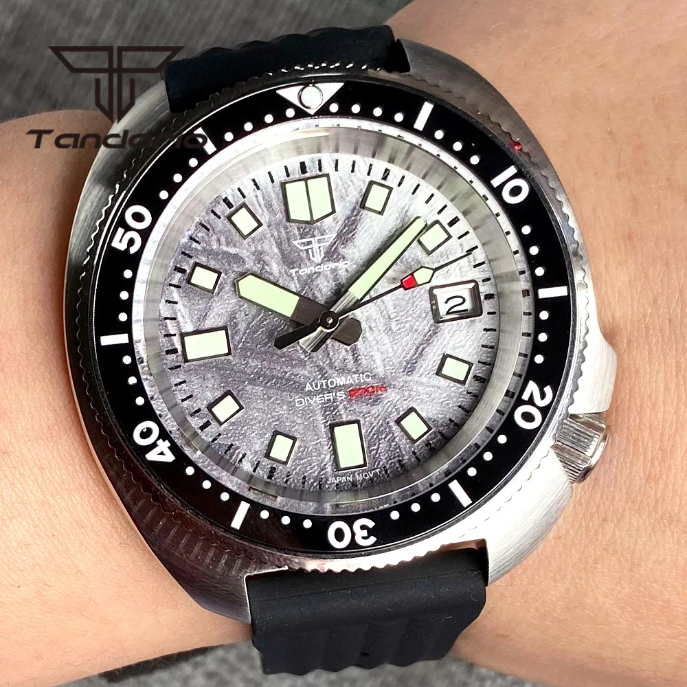 

Tandorio NH35A 44mm Dive Automatic Watch for Men Meteorite Pattern Dial Face 20Bar Sapphire Crystal Date Ceramic Rotating Bezel