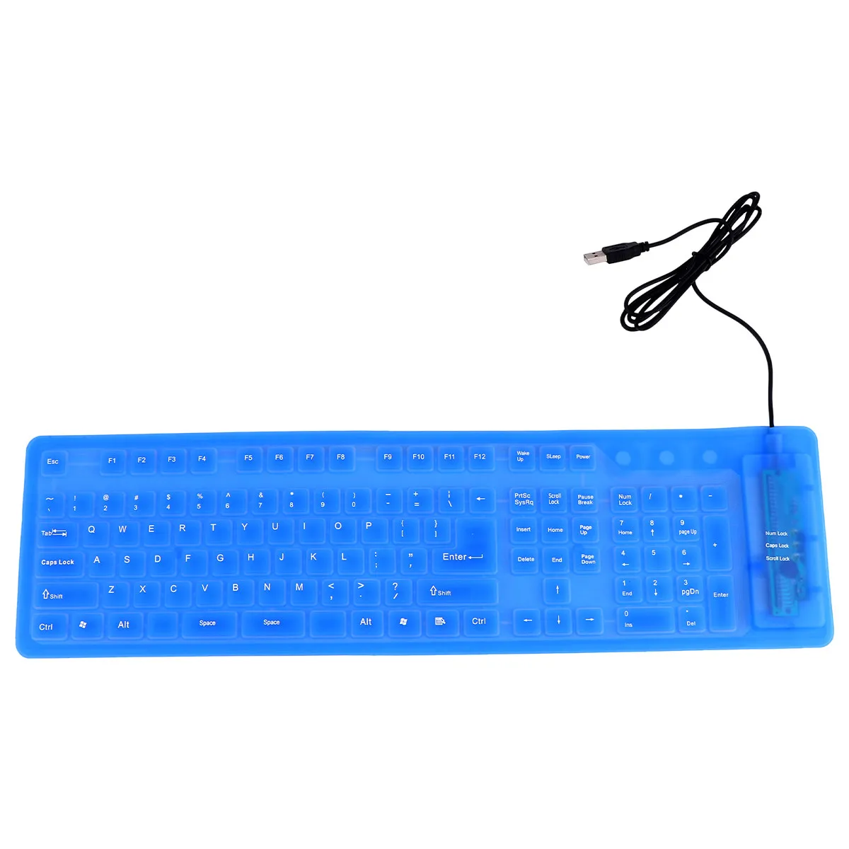 Foldable Silicone Keyboard 109 Keys USB Wired, Waterproof Dustproof Oilproof, Portable Flexible Keyboard