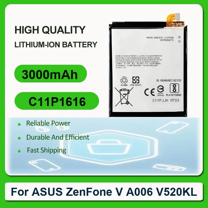 Battery For ASUS ZenFone Zoom ZX551 ZX550 ZX551ML Z00XSB ROG 2 ZS660KL I001DB Game Phone C ZC451CG Z007 4.5 ZenFone4.5 A450CG