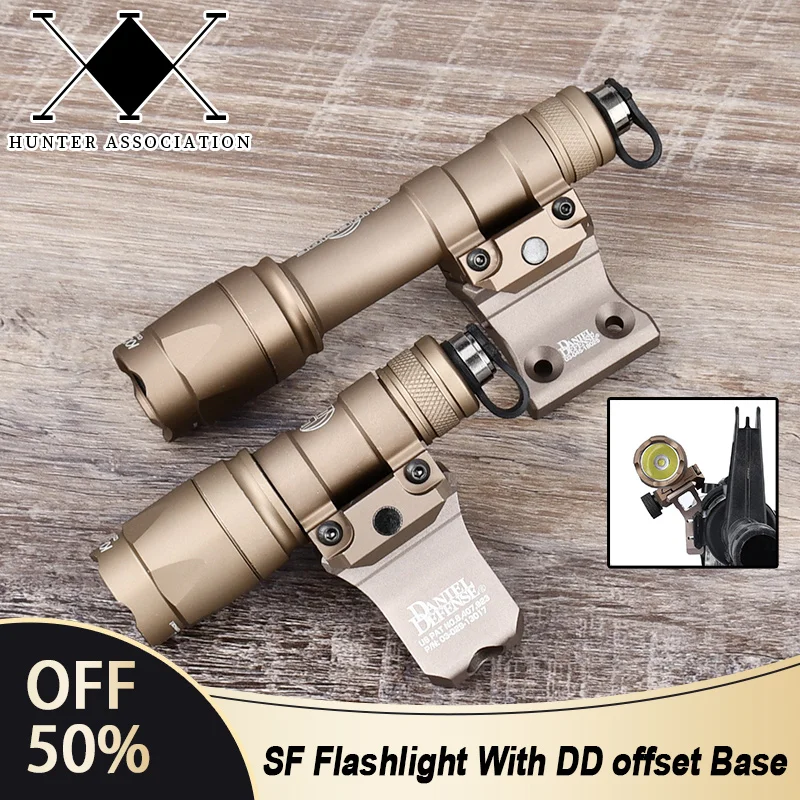 Tactical Airsoft Surefir M300 M300A M600 M600C Flahslight With DD Offset Mount Fit 20mm Rail MLOK KEYMOD Hunting Weapon Light