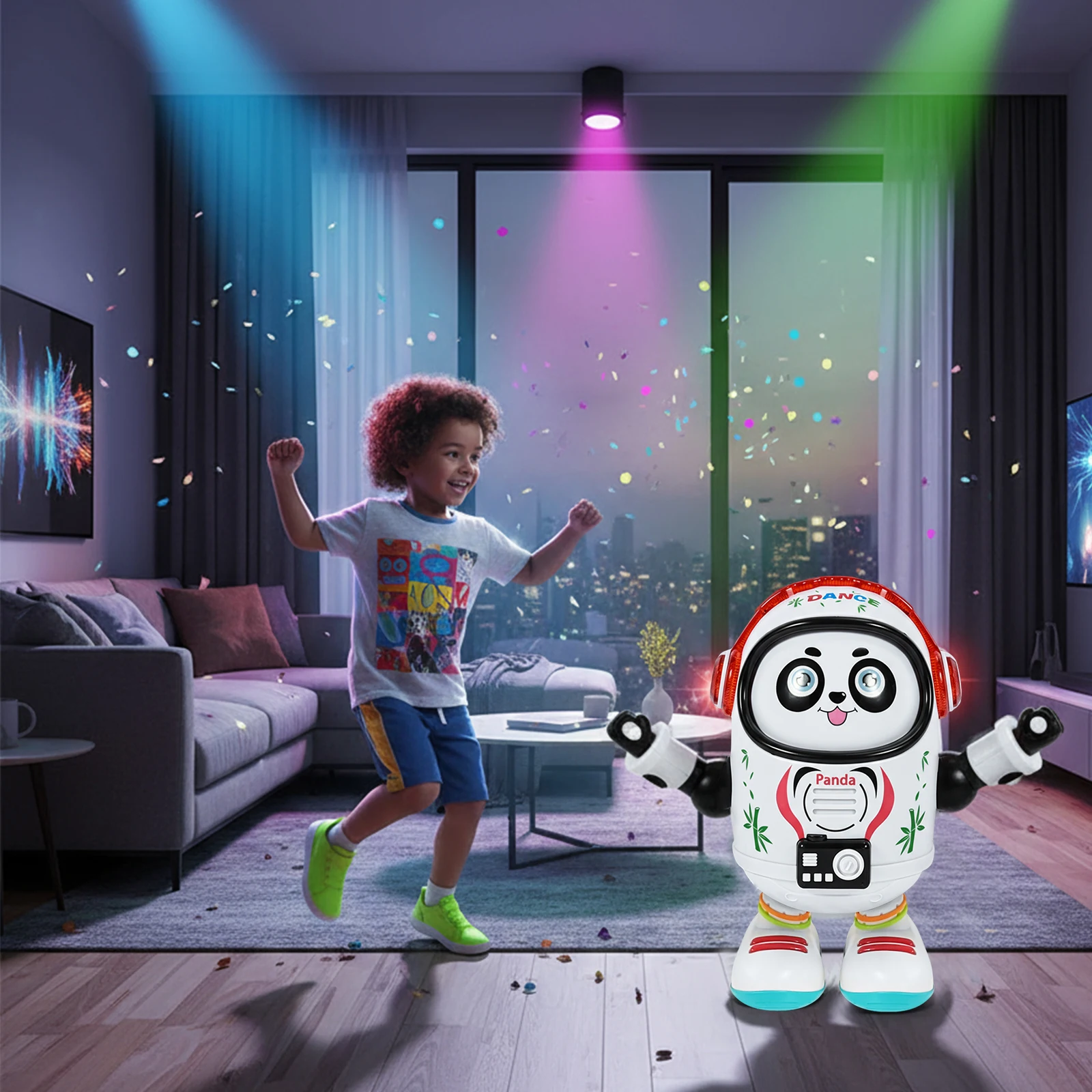 

Electric Walking Dancing Robot Fun Interactive Toy with Music Play Sounds & Light Panda Dancing Robot for Toddler Boys and Girls