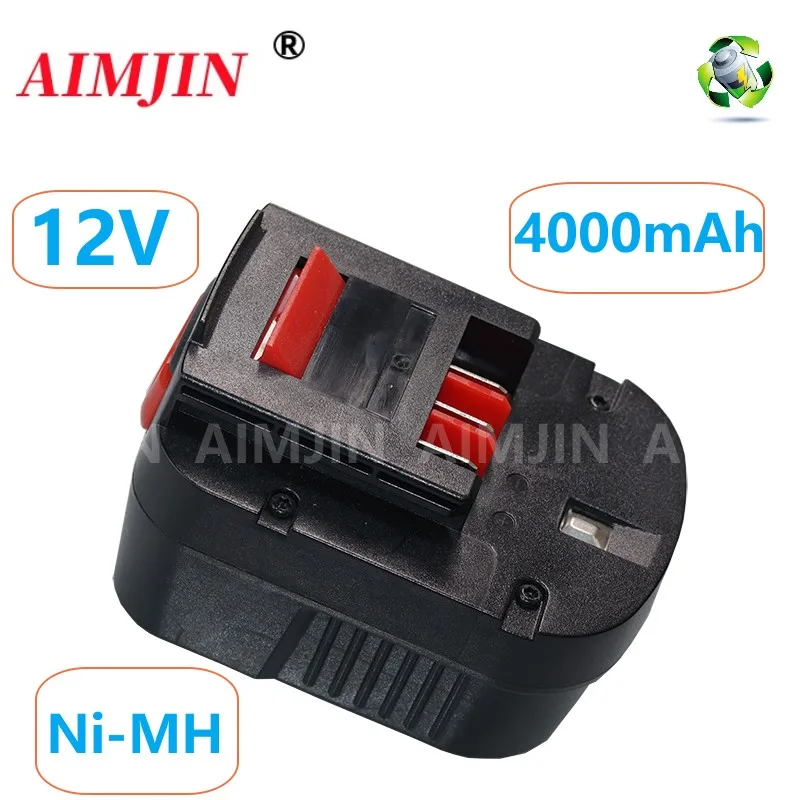 12V 4000mah Rechargeable Tool Battery for Black&Decker A12 A12EX FSB12 FS120B A1712 HP12K HP12 Ni-MH Replacement Drill Battery