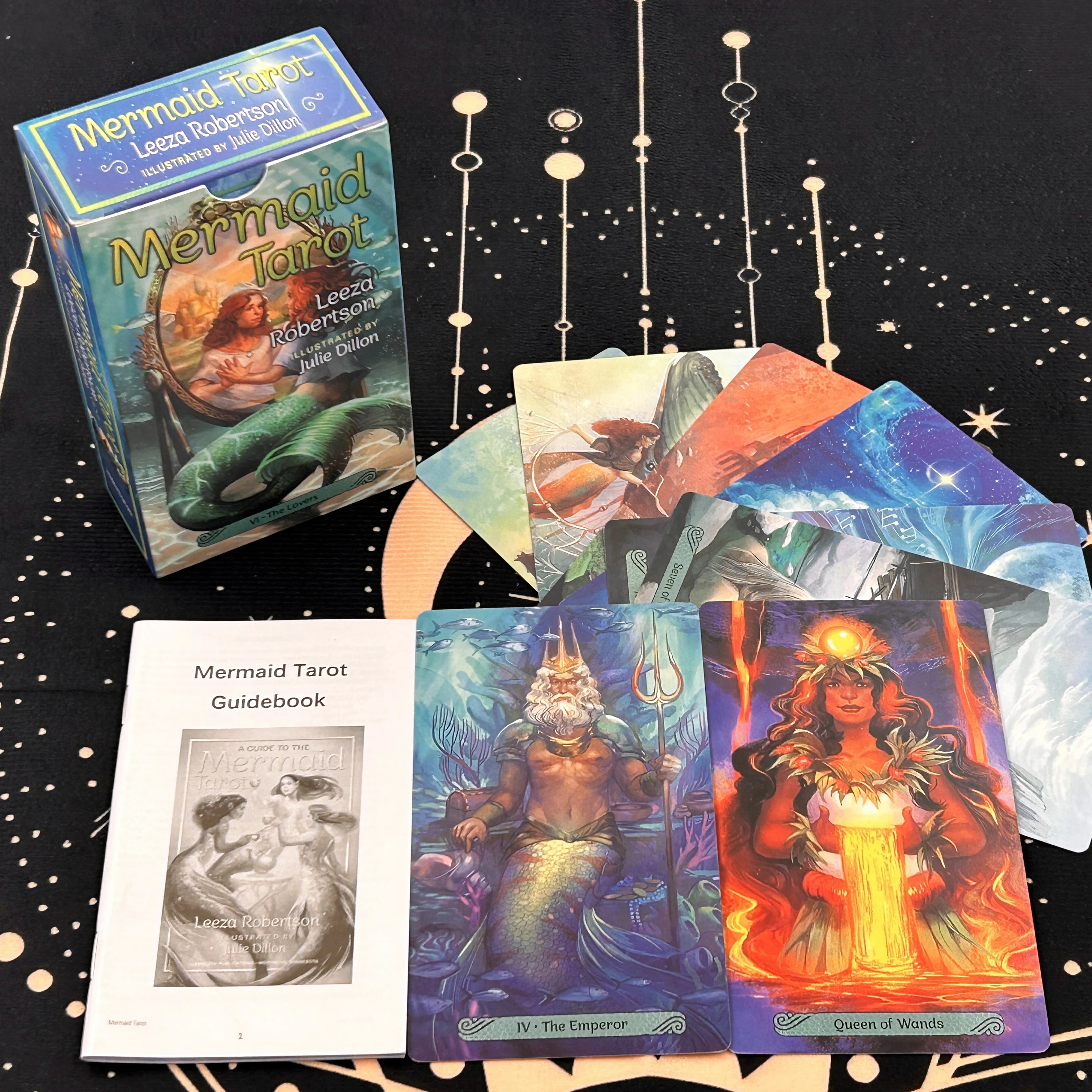 

Mermaid tarot deck with guidebook for beginners ,board game fortune telling party entertainment family gathering Oracle card.