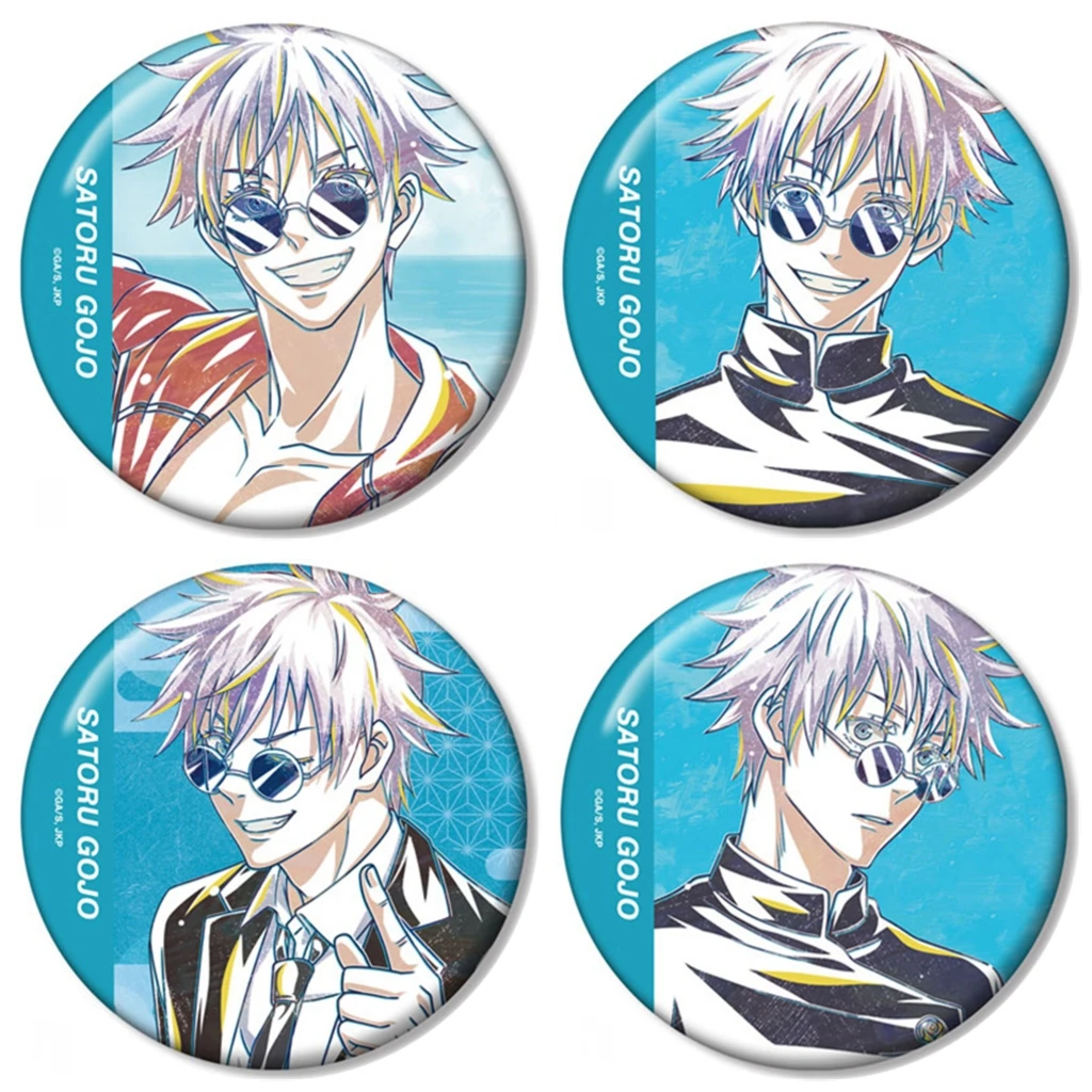 

58mm Anime Jujutsu Kaisen Gojo Satoru Cosplay COSTUME Badge Pin SPTE Tinplate Brooch Halloween Prop Xmas Gilf