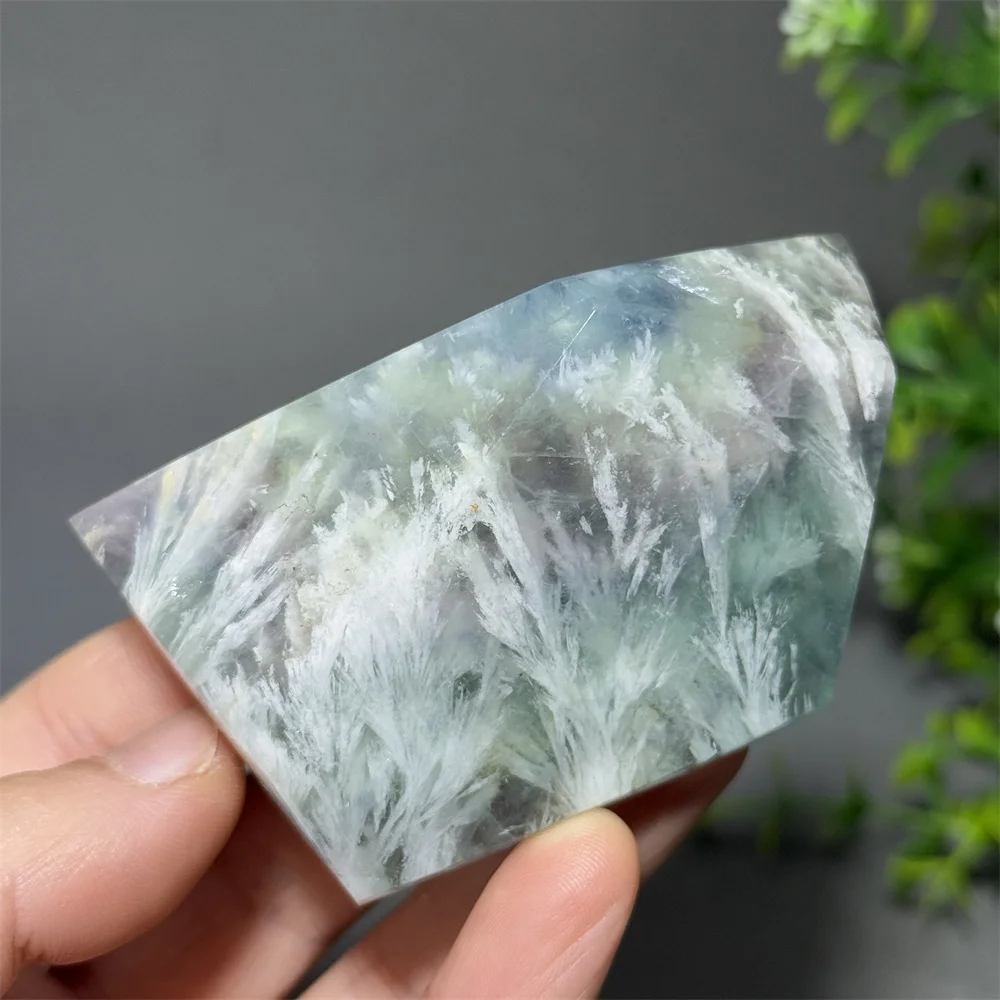 Natural Fluorite Feather Irregular Mineral Quartz Polyhedral hHealing Meditation Reiki Home Decoration Holiday Gift