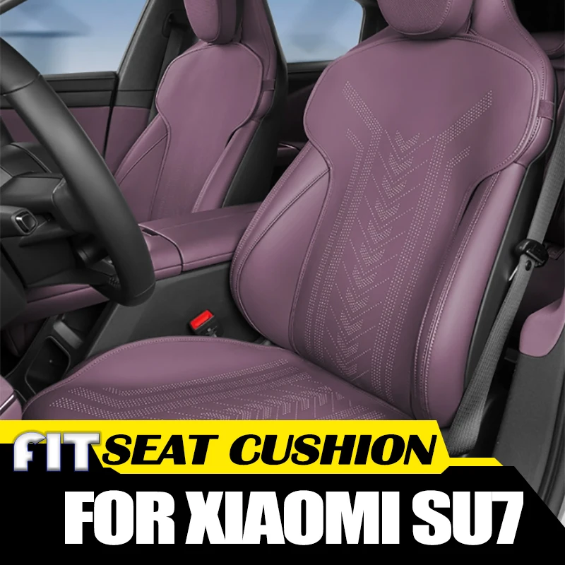 Car Seat Cushion Fit for Xiaomi SU7 2024 2025 Car Seat Cushion Four Season Universal Breathable Ventilated Leather Seat Cushion