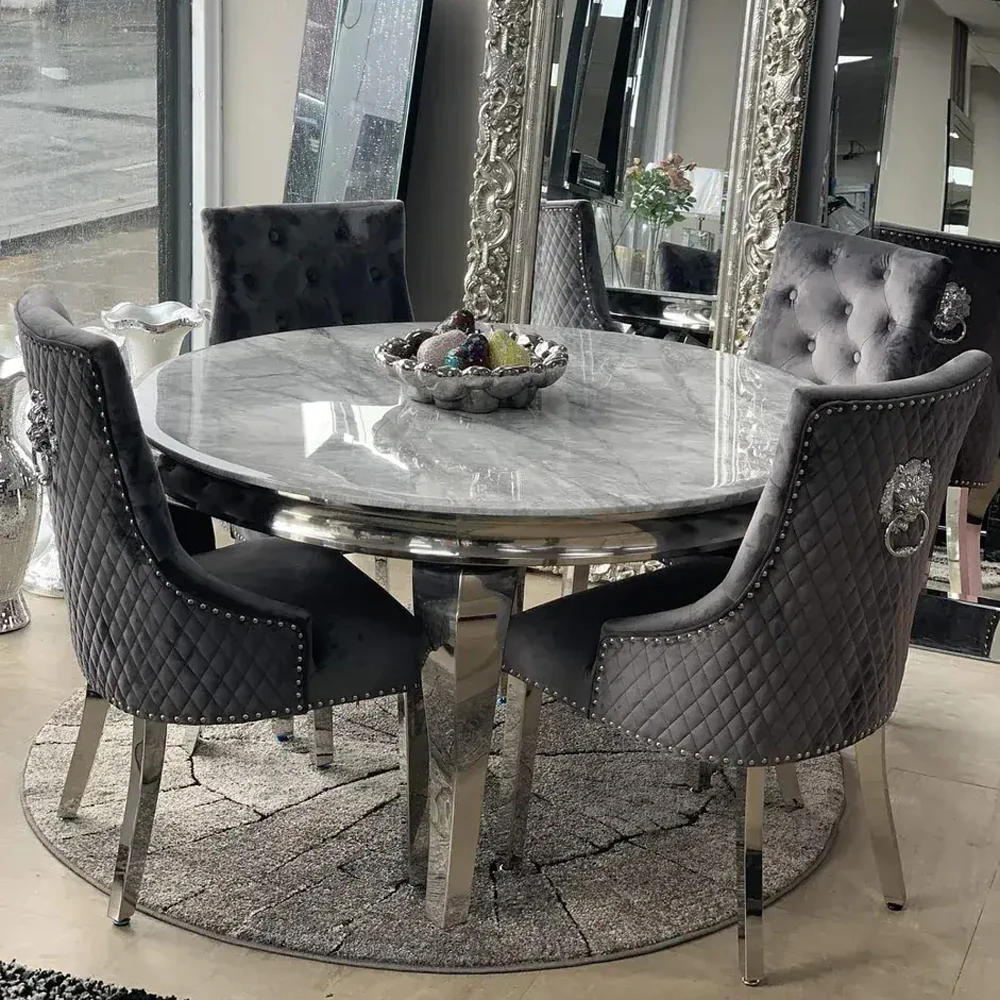 

Simple Modern Luxury Furniture Dining Room Table and Chairs Round Dining Table Set 4 Chairs Table and Chairs