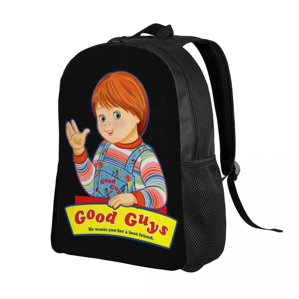 Custom Good Guys Chucky Art Laptop Backpack Women Men Fashion Bookbag for College School Student Child's Play Doll Bag