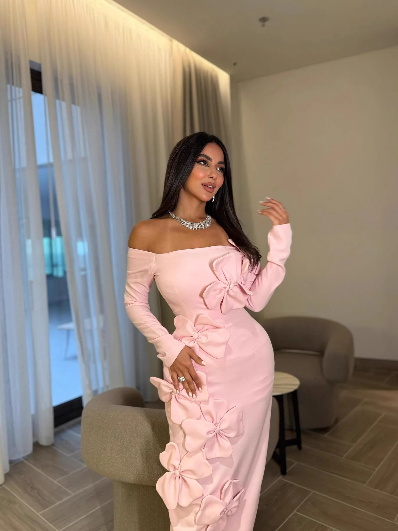 Ele مثير طويل Sve واحد oulder Par Dr Bodycon منتصف طول رسمي دكتور لأداء عشاء كاني لتاريخ الزفاف #1