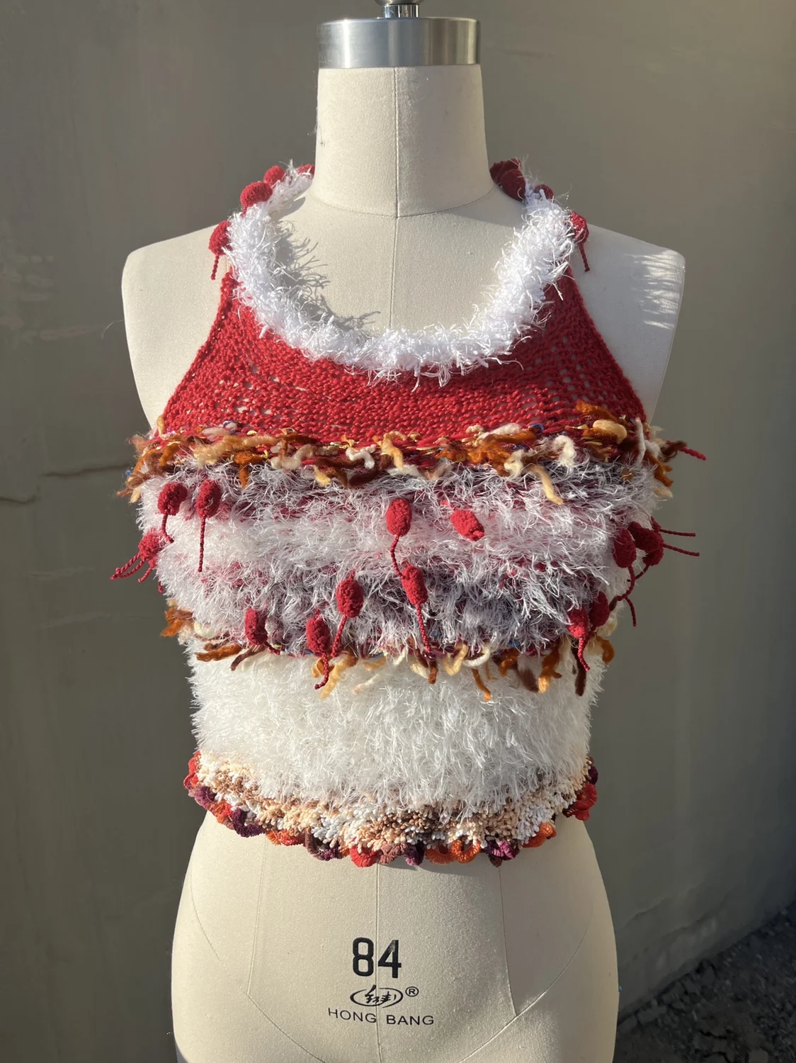 

Hand Knitted Christmas Sweater Vest Plush Splicing Slim Fit Top for Women 20-50 Years Old Polyester Material Autumn