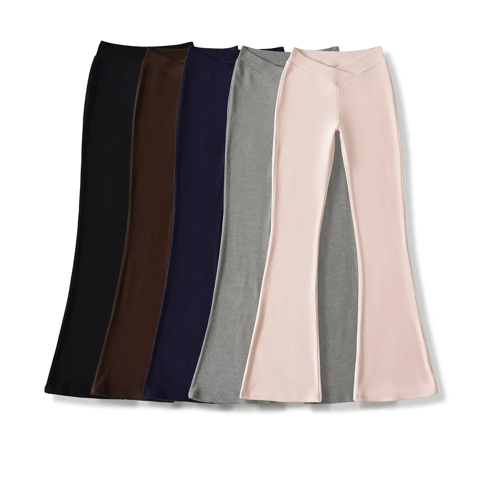 

Ретро-брюки-клеш с эффектом удлинения ног, эластичные, с эффектом подтяжки ягодиц, с V-образным поясом, винтажный стиль, для девушек