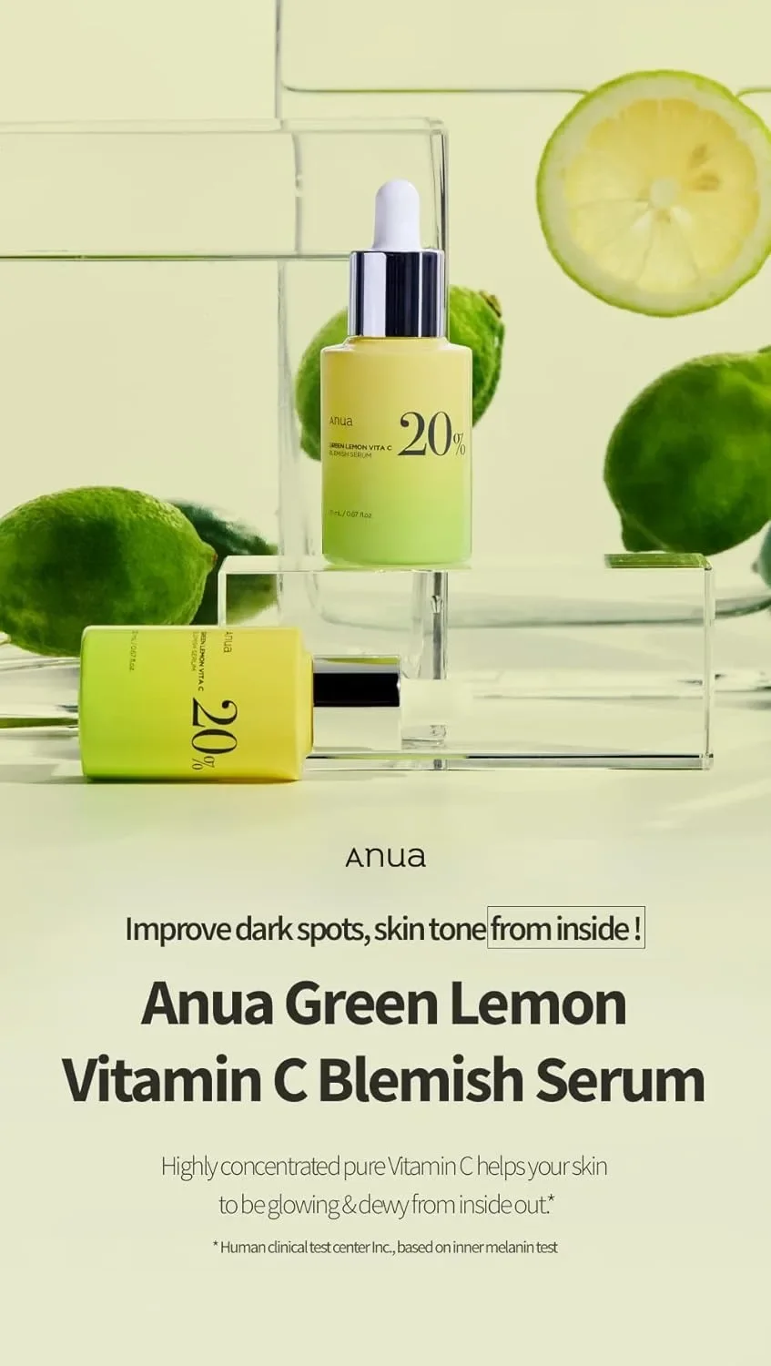 Anua, Green Lemon Vita C Blemish Serum 20%, 0.70 fl oz (20 g)