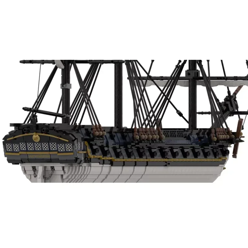 

Surveillante MOC French frigate brick set Marine nationale warship model Navy full rigged ship buildings block kit France toy