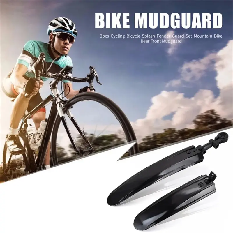 2pcs Bicycle Fenders Thicken Splash Protection Mountain Bike Front Rear Mudguard Cycling Riding Accessories for 24/26 Inch