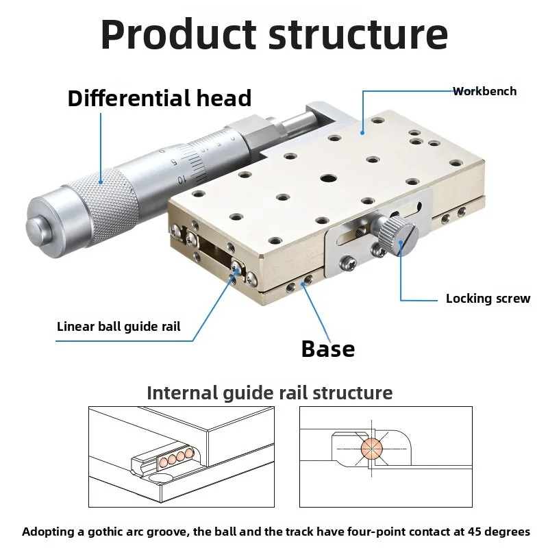 Yantuo Precision EJA61-40/60 High Accuracy Stainless Steel Manual Long-Stroke Displacement Slide Table for Industrial Use