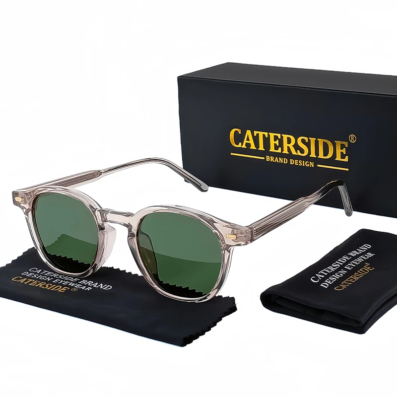 Caterside Polarisierte Runde Sonnenbrille für Herren, Punk TR-Rahmen mit Core-Einsatz, Retro-Sonnenbrille für Damen, Set für Autofahren und Angeln, UV400-Schutz – Detail 9