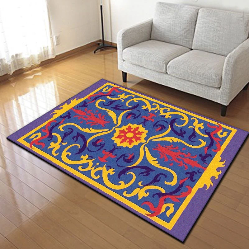

Желтый и фиолетовый плюшевый коврик в стиле бохо — мягкий пушистый ковер для гостиной, нескользящий напольный коврик для спальни, гостиной, кухни